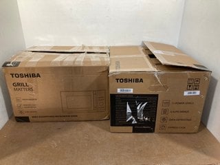 2 X TOSHIBA MICROWAVE OVENS IN BLACK - MODEL: MW3-AG25PFI(MG): LOCATION - A4