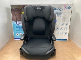 3 X GRACO JUNIOR MAXI I-SIZE R129 HIGHBACK BOOSTER CAR SEATS IN BLACK: LOCATION - B2