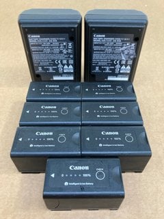 7 X CANON INTELLIGENT LI-ON BATTERIES TO ALSO INCLUDE 2 X CANON BATTERY CHARGERS - MODEL: CG-945: LOCATION - B9