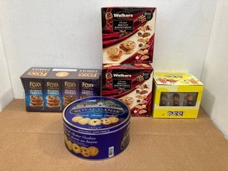 QTY OF ASSORTED CONSUMABLES TO INCLUDE 3 X BOXES OF WALKERS SCOTTISH BISCUIT ASSORTMENT - BBE: 30.07.2025: LOCATION - B9