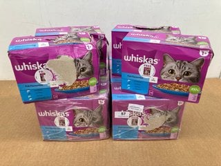 3 X PACKS OF 4 WHISKAS CAT FOOD IN JELLY IN FISH FAVOURITES FLAVOUR - BBE: 29/07/2026: LOCATION - B9