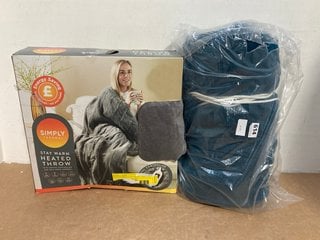 DREAMLAND LUXURY HEATED THROW IN GREY TO INCLUDE HEATED THROW IN BLUE: LOCATION - B15