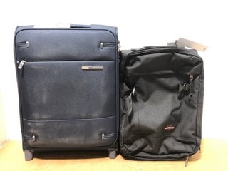 SAMSONITE CABIN SIZE SUITCASE IN NAVY TO INCLUDE EASTPAK TRANWERZ XS SUITCASE IN BLACK: LOCATION - C16