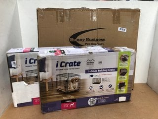 2 X I CRATE 1-DOOR FOLDING PET CRATES TO INCLUDE BUNNY BUSINESS LARGE PET CRATE: LOCATION - C15