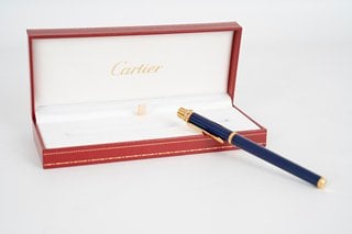 CARTIER MARBLE BLUE LACQUER FOUNTAIN PEN - RRP £550: LOCATION - BOOTH