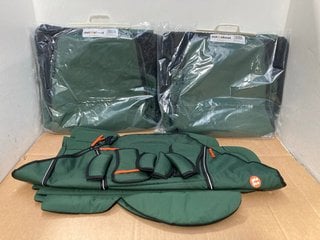 4 X ASSORTED OUT N ABOUT BABY PUSHCHAIR ITEMS TO INCLUDE 2 X FOOTMUFFS IN SYCAMORE GREEN: LOCATION - C10