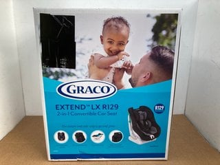 GRACO EXTEND LX R129 2-IN-1 CONVERTIBLE CAR SEAT IN BLACK (SEALED) - RRP £100: LOCATION - A1