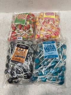 4 X ASSORTED MEGA LOLLIES IN VARIOUS FLAVOURS - BBE: APRIL 2025: LOCATION - C7