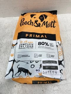 POOCH & MUTT PRIMAL COMPLETE DRY DOG FOOD - BBE:13/11/2025: LOCATION - C7