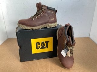 CAT MENS LEATHER STEEL TOE CAP WORKING BOOTS IN BROWN - SIZE UK 7: LOCATION - A1