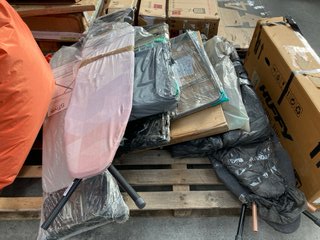 PALLET OF ASSORTED IRONING BOARDS & CLOTHES AIRERS INCLUDING GEO-PRINT BOARD IN PINK: LOCATION - B3 (KERBSIDE PALLET DELIVERY)