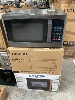 2 X TOSHIBA MICROWAVES TO INCLUDE SALTER TORONTO 20L DIGITAL MICROWAVE: LOCATION - B4