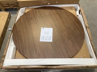 LA REDOUTE LARSEN ROUND WALNUT 4-6 SEATER DINING TABLE. RRP - £1250: LOCATION - B1