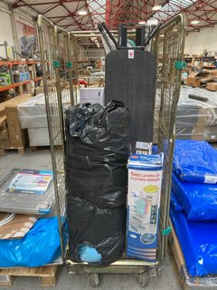 CAGE OF ASSORTED HOUSEHOLD ITEMS TO INCLUDE THREE LAYERS HANGER: LOCATION - A2 (KERBSIDE PALLET DELIVERY)