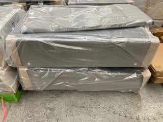 DOUBLE DIVAN BASE IN LIGHT GREY FABRIC WITH HEADBOARD: LOCATION - A2