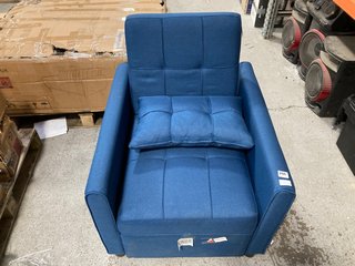 RECLINER ARMCHAIR IN BLUE FABRIC: LOCATION - A4