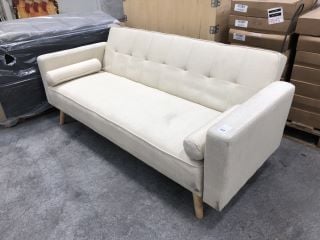 3-SEATER SOFA BED IN CREME FABRIC: LOCATION - A4