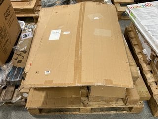 PALLET OF ASSORTED FLATPACK FURNITURE ITEMS TO INCLUDE VIDA DESIGNS MILAN SINGLE WOODEN LOW-FOOT BED IN WHITE: LOCATION - A4 (KERBSIDE PALLET DELIVERY)