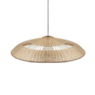 LA REDOUTE ELORA 100CM DIAMETER RATTAN CEILING LIGHT SHADE. RRP - £280, EZIA BAMBOO LIGHTWEIGHT 70CM DIAMETER CEILING LIGHT SHADE. RRP - £120: LOCATION - AR1