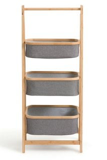 SO'HOME BASKY BAMBOO THREE-TIER BASKET STORAGE UNIT. RRP - £80: LOCATION - AR2