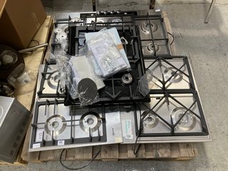 PALLET OF ASSORTED 4 & 6 BURNER HOBS IN CHROME & BLACK: LOCATION - B1 (KERBSIDE PALLET DELIVERY)