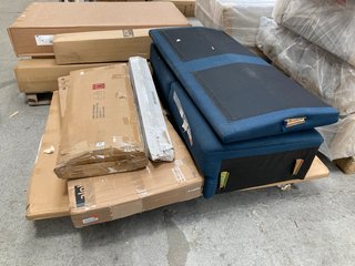 PALLET OF ASSORTED INCOMPLETE FLATPACK FURNITURE TO INCLUDE 2-SEATER SOFA (ARMS MISSING): LOCATION - B3 (KERBSIDE PALLET DELIVERY)