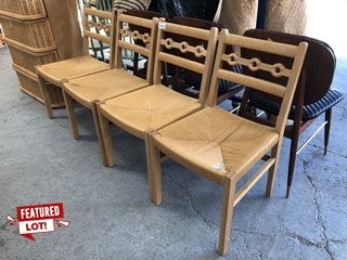 2 X LA REDOUTE SET OF 2 MENORCA OAK AND BRAIDING CHAIRS. RRP - £525 EACH: LOCATION - B1