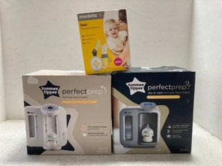 2 X TOMMEE TIPPEE PERFECT PREP FORMULA FEED MAKER TO INCLUDE MEDELA SOLO SINGLE ELECTRIC BREAST PUMP: LOCATION - AR4