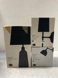 3 X ASSORTED JOHN LEWIS & PARTNERS LIGHTING ITEMS TO INCLUDE ISABEL WALL LIGHT: LOCATION - AR5