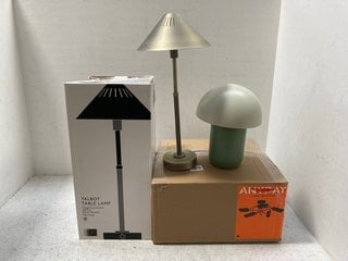 4 X ASSORTED JOHN LEWIS & PARTNERS LIGHTING ITEMS TO INCLUDE TALBOT TABLE LAMP: LOCATION - AR5