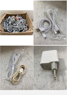 QTY OF CABLES & WIRES TO INCLUDE APPLE IPHONE CHARGING CABLE: LOCATION - AR9