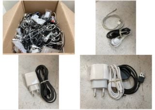 QTY OF CABLES & WIRES TO INCLUDE APPLE IPHONE CHARGING CABLE: LOCATION - AR9