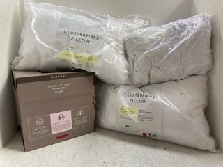 4 X ASSORTED JOHN LEWIS & PARTNERS BEDDING ITEMS TO INCLUDE LIGHT COTTON 2.5 TOG SINGLE DUVET: LOCATION - AR14