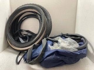 QTY OF ASSORTED ITEMS TO INCLUDE VARIOUS BICYCLE TYRES IN ASSORTED SIZES: LOCATION - AR18