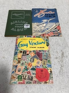 3 X VINTAGE STAMP ALBUMS AND CONTENTS: LOCATION - AR20