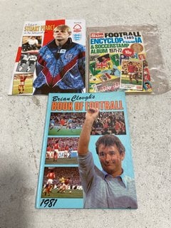 FOOTBALL MEMORABILIA TO INCLUDE BRIAN CLOUGH'S BOOK OF FOOTBALL: LOCATION - AR20