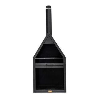 IVYLIVING OUTDOOR HENLEY FIREPLACE IN BLACK WITH GRILL RRP £449.99: LOCATION - A3