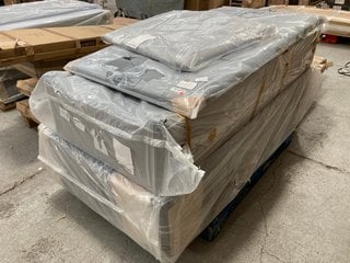 PALLET OF ASSORTED DIVAN BASES TO INCLUDE SANA SLEEP KINGSIZE DIVAN BASE HEADBOARD IN DARK GREY: LOCATION - B3