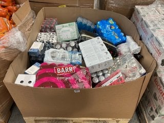 (COLLECTION ONLY) PALLET OF ASSORTED CONSUMABLE ITEMS TO INCLUDE BARR CHERRYADE 330ML CANS - BBE 08/24: LOCATION - B5