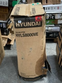 HYUNDAI LOG SPLITTER - MODEL HYLS8000VE - RRP £370: LOCATION - B4 (KERBSIDE PALLET DELIVERY)