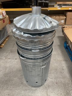 3 X FIRE INCINERATOR BINS IN SILVER/CHROME: LOCATION - BR5