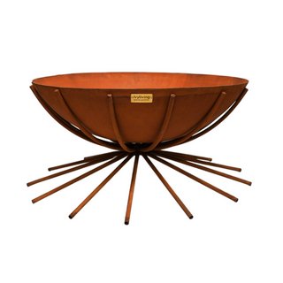 IVYLIVING OUTDOOR METAL DAKOTA FIRE BOWL IN RUST H37cm W71cm RRP £239: LOCATION - A2