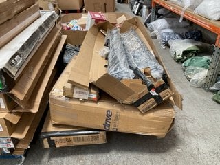 PALLET OF ASSORTED INCOMPLETE FLAT PACK FURNITURE COMPONENTS: LOCATION - A7 (KERBSIDE PALLET DELIVERY)