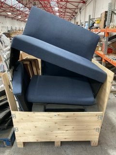 PALLET OF ASSORTED FURNITURE ITEMS (SPARES & REPAIRS) TO INCLUDE PARTIAL MANUAL RECLINER ARMCHAIR IN GREY FABRIC: LOCATION - A7 (KERBSIDE PALLET DELIVERY)