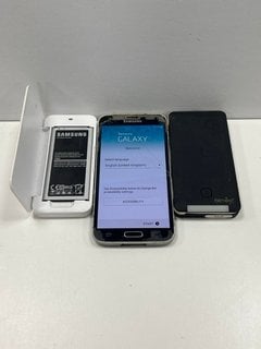 SAMSUNG GALAXY S5 16 GB SMARTPHONE IN BLACK: MODEL NO M-G900F (WITH PORTABLE CHARGER, 2 BATTERIES AND SAMSUNG BATTERY CHARGER) NETWORK THREE [JPTM126280]