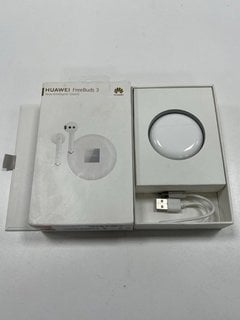 HUAWEI FREEBUDS 3 WIRELESS EARPHONES IN CERAMIC WHITE: MODEL NO CM-SHK00 (WITH BOX & CHARGING CABLE) [JPTM126317]