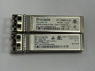 5 X BROCADE SFP TRANSCEIVER MODULE: MODEL NO 4X 57-1000012-01 & 1X 57-1000117-01 [JPTM126384]