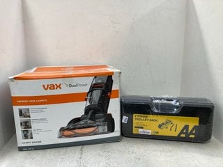 2 TONNE TROLLEY JACK TO INCLUDE VAX DUAL POWER CARPET CLEANER: LOCATION - D4