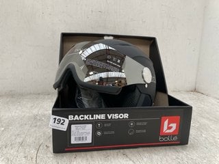 BOLLE BACKLINE VISOR SKI HELMET IN SOFT BLACK & SILVER VISOR - SIZE L 59-61CM: LOCATION - D9