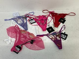 5 X ASSORTED HONEY BIRDETTE LINGERIE ITEMS TO INCLUDE WHITNEY WISTERIA STRING THONG SIZE UK XS/S/M - COMBINED RRP £325: LOCATION - BOOTH